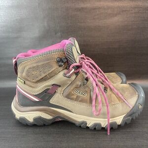KEEN Targhee III Mid Womens Size 8 Brown Purple Waterproof Hiking Boots 1018178